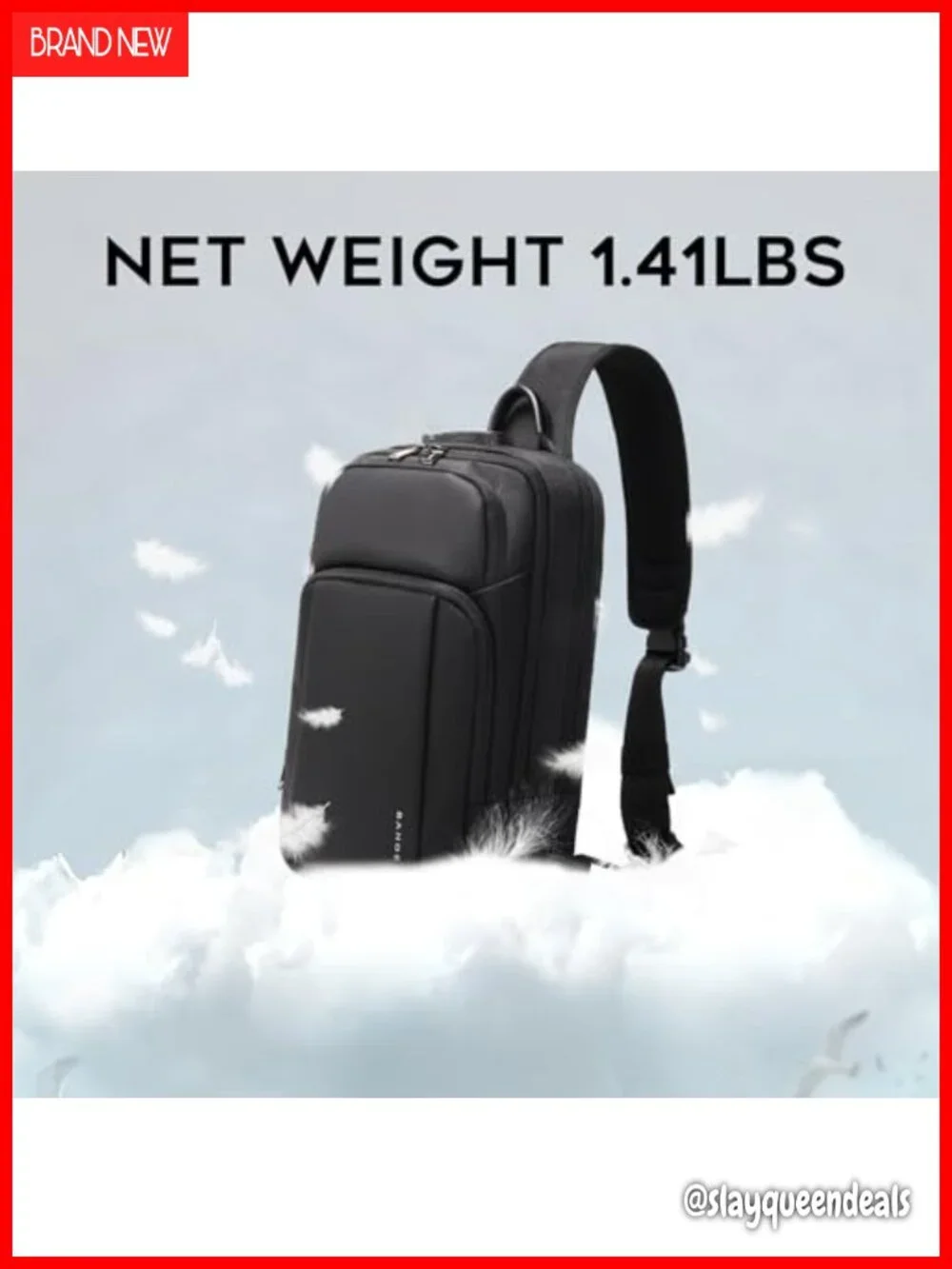 Anti Theft Sling Bag Crossbody Daypack with USB Port Water Resistant Oxford